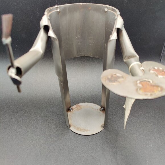 Wine Bottle Holder H&K Steel Sculpture Barbeque Cowboy & Shot Glass Holster - Picture 12 of 15